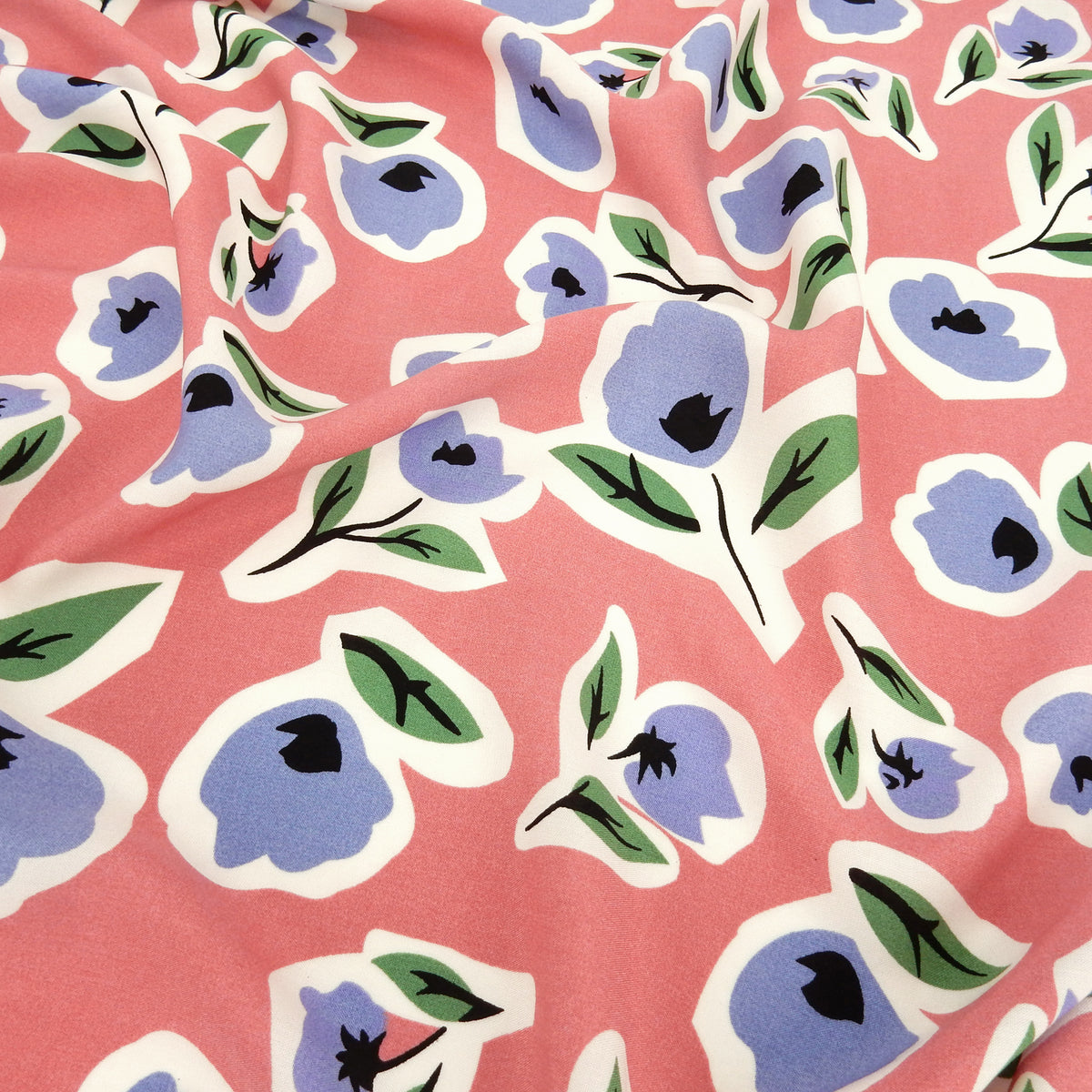Soft Floral Premium 100% Rayon Challis Fabric CLF1-896 Dusty Rose