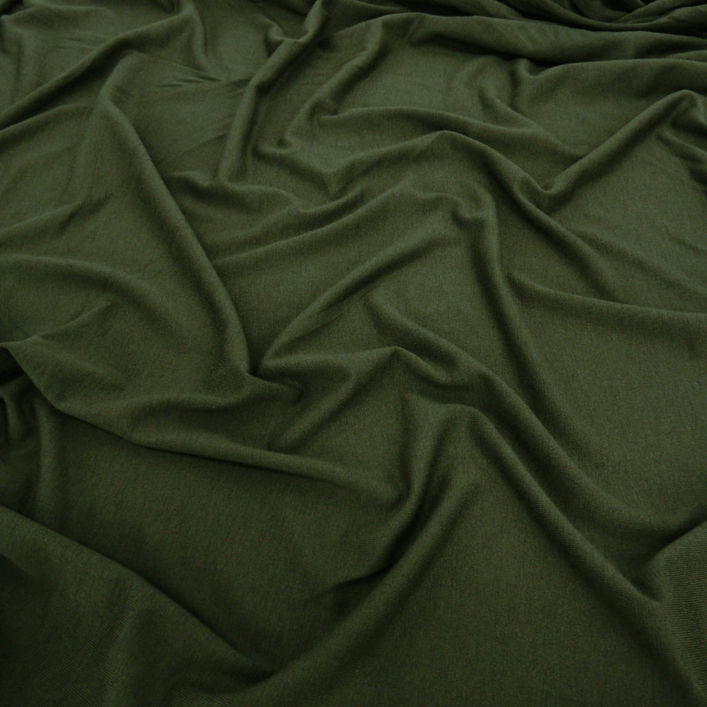 Lightweight Rayon Jersey Fabric 136 Olive Green