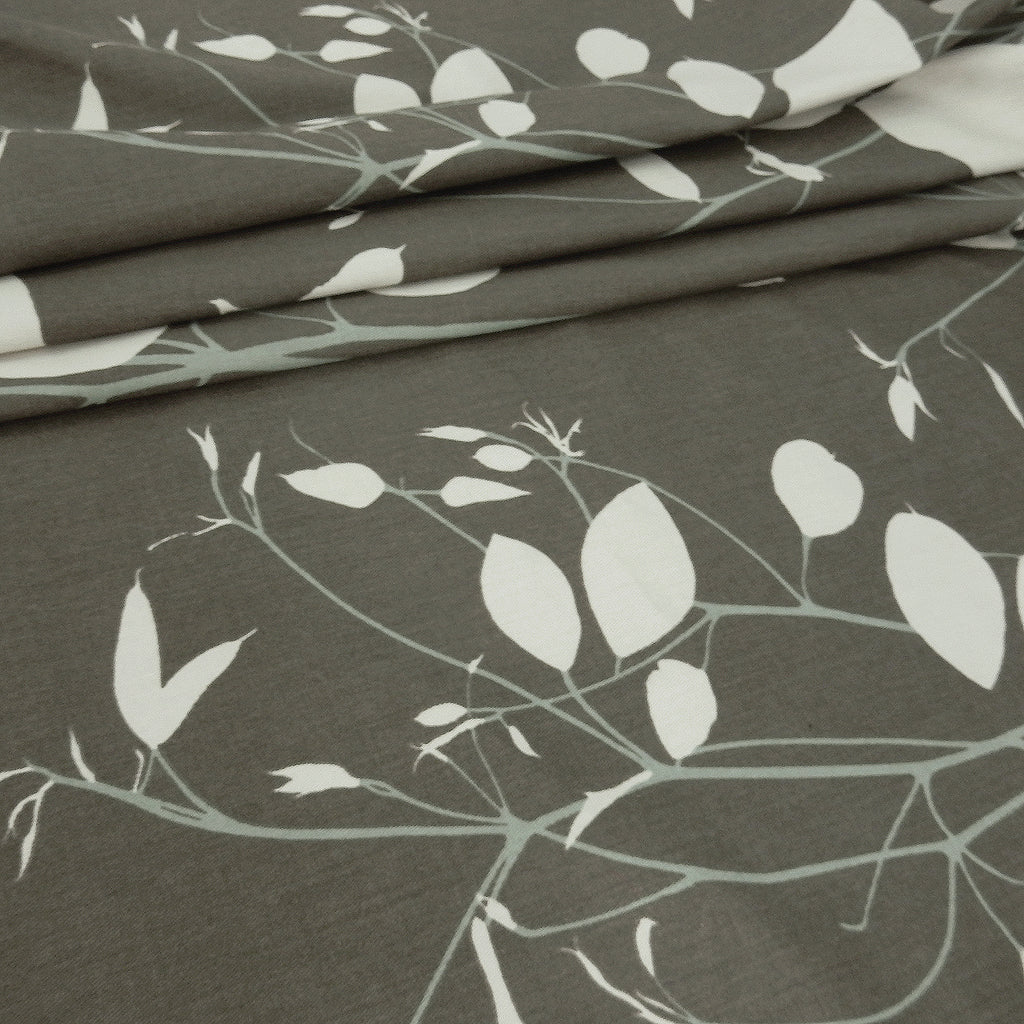 Taupe Gardenia Printed 7-Ounce Cotton Duck Fabric 300