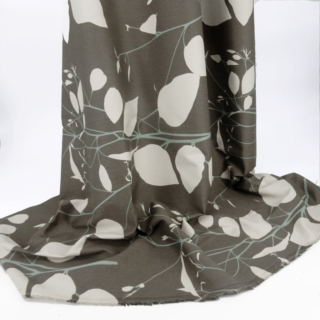 Taupe Gardenia Printed 7-Ounce Cotton Duck Fabric 300