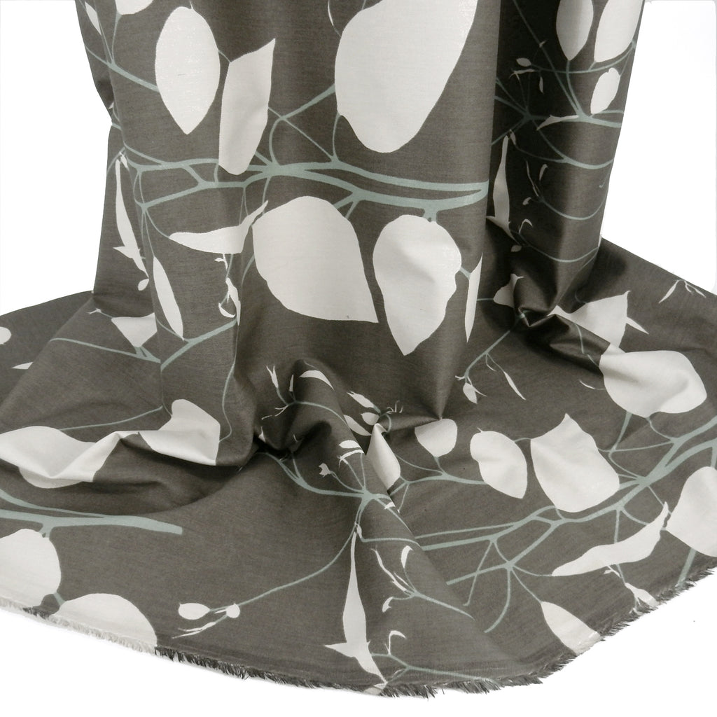 Taupe Gardenia Printed 7-Ounce Cotton Duck Fabric 300