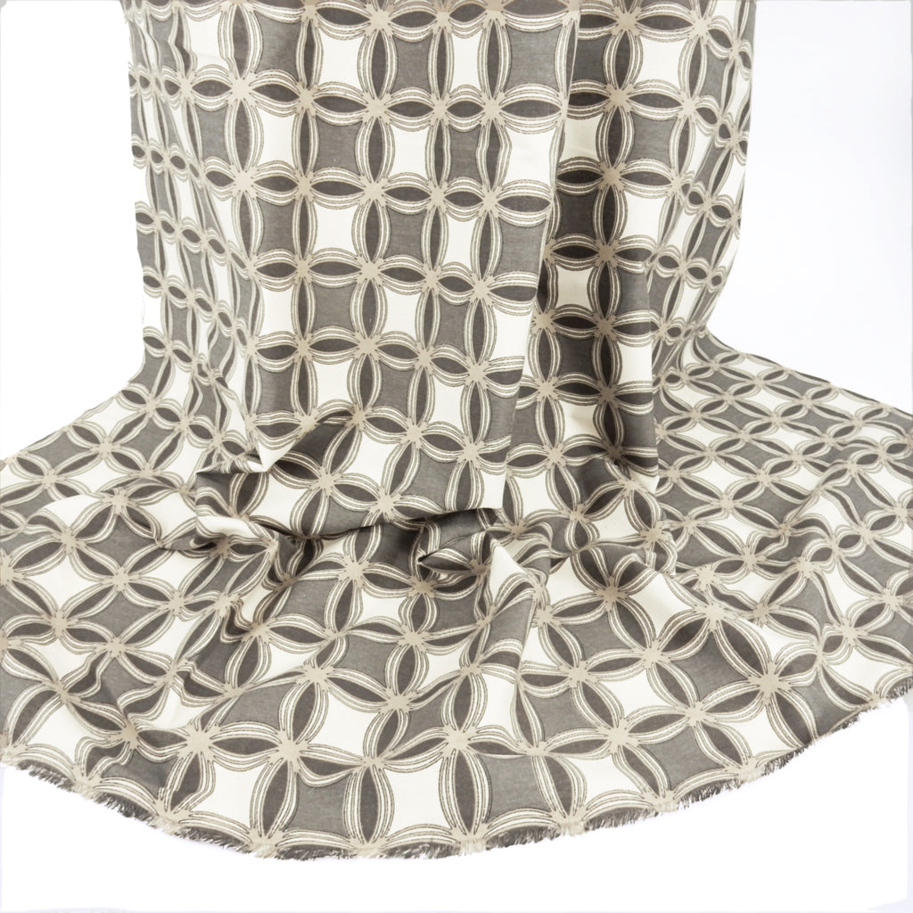 Taupe &amp; Grey Neutral Infinity Printed 7-Ounce Cotton Duck Fabric 295
