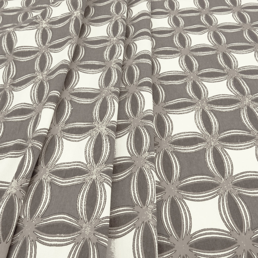 Taupe &amp; Grey Neutral Infinity Printed 7-Ounce Cotton Duck Fabric 295