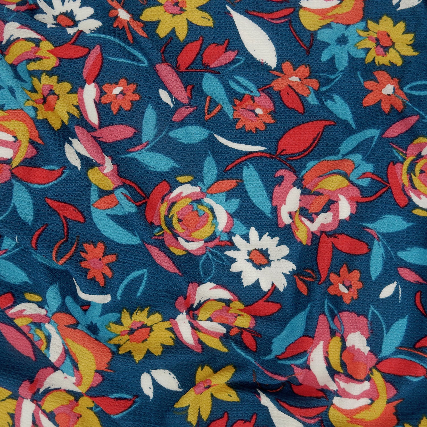 Paisley Textured Zigzag Jacquard Stretch Dress Fabric- CLF1-845 Blue