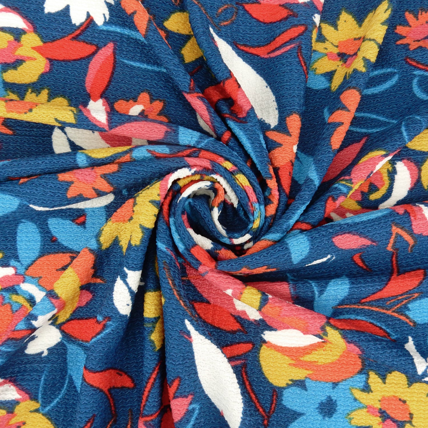 Paisley Textured Zigzag Jacquard Stretch Dress Fabric- CLF1-845 Blue