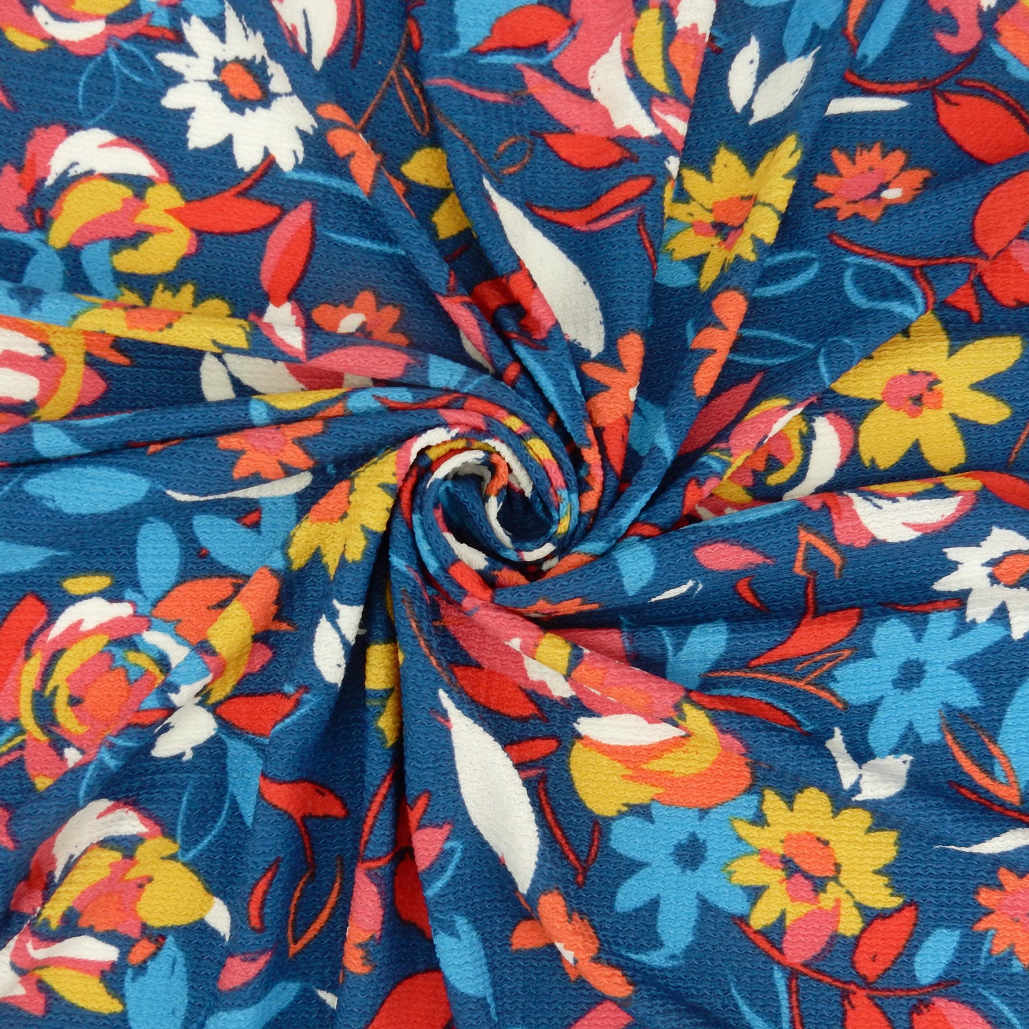 Paisley Textured Zigzag Jacquard Stretch Dress Fabric- CLF1-845 Blue