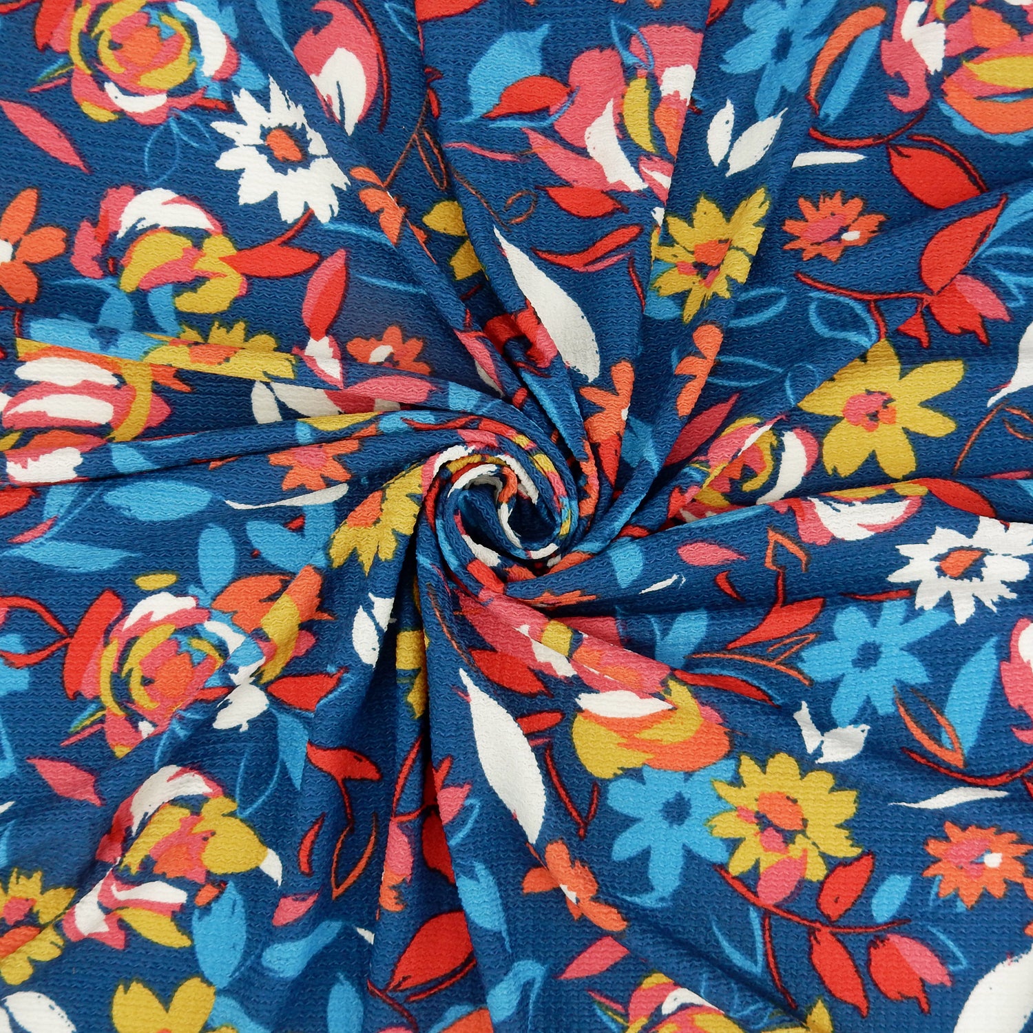 Paisley Textured Zigzag Jacquard Stretch Dress Fabric- CLF1-845 Blue