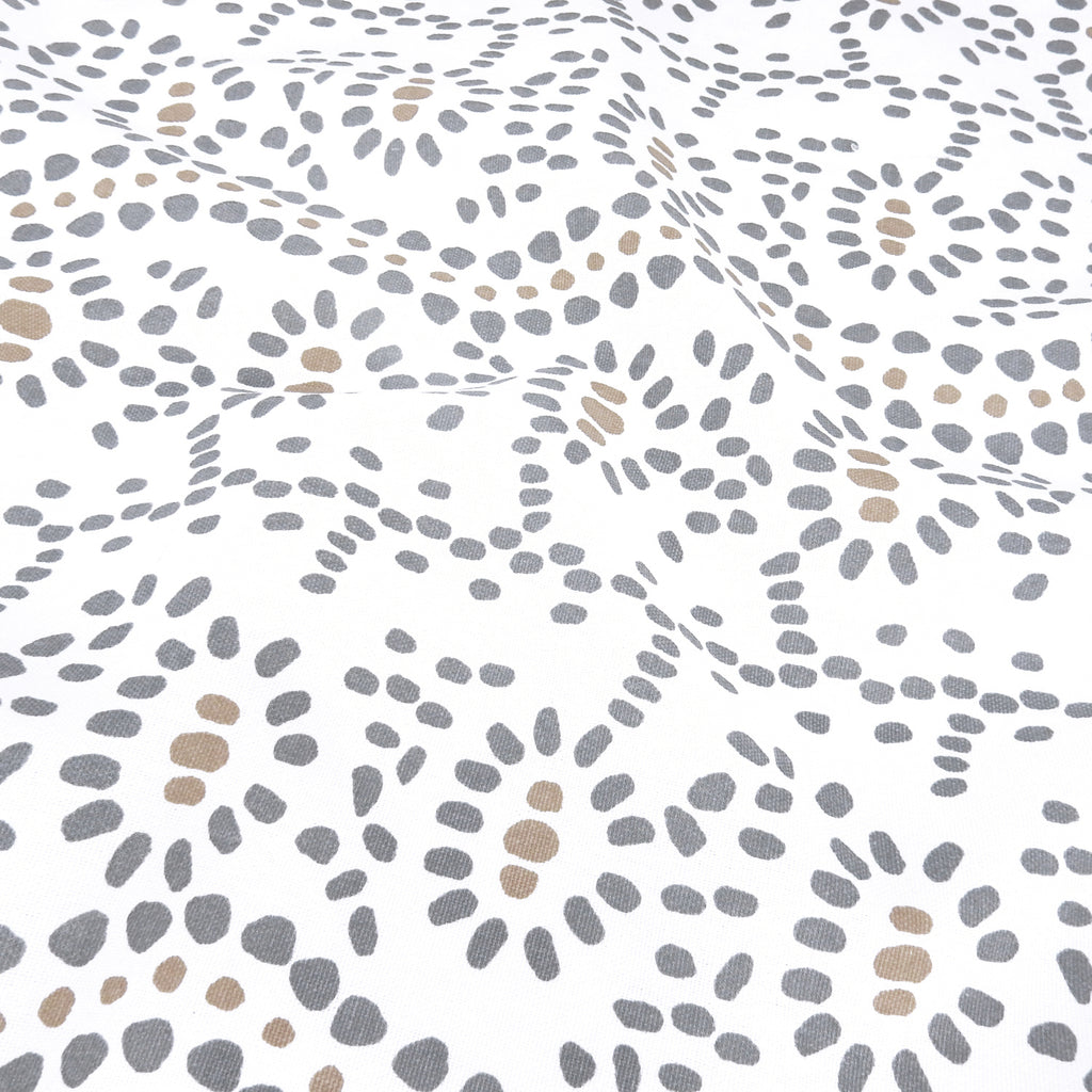 White Artisanal Dot Printed 7-Ounce Cotton Duck Fabric 301