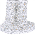 White Artisanal Dot Printed 7-Ounce Cotton Duck Fabric 301
